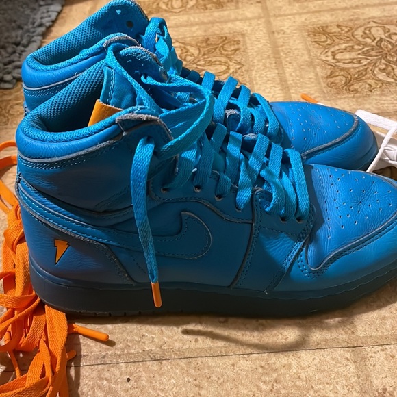 Jordan 1 Retro High Gatorade Blue Lagoon, Size 6Y Style - Picture 2 of 6